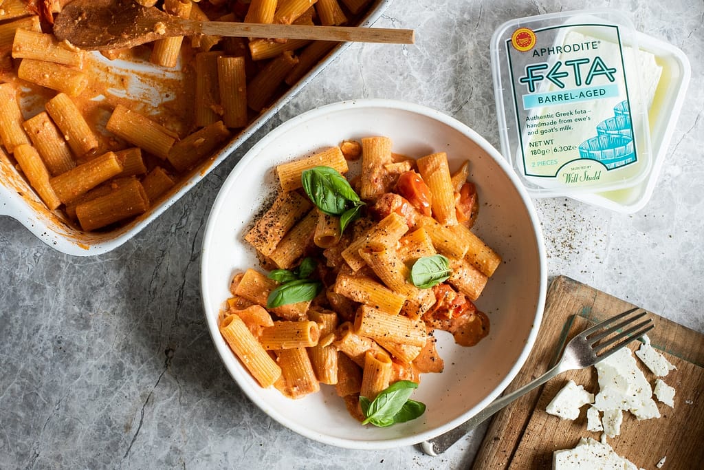 Vodka Rigatoni Pasta with Feta