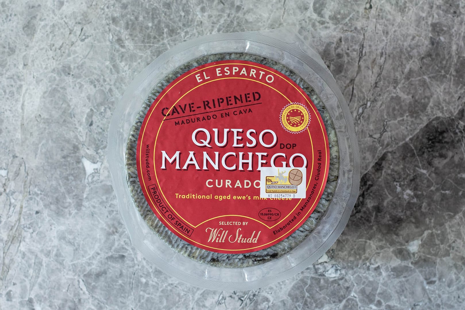 El Esparto Cave Aged Manchego Grey Tile Packaging Featured