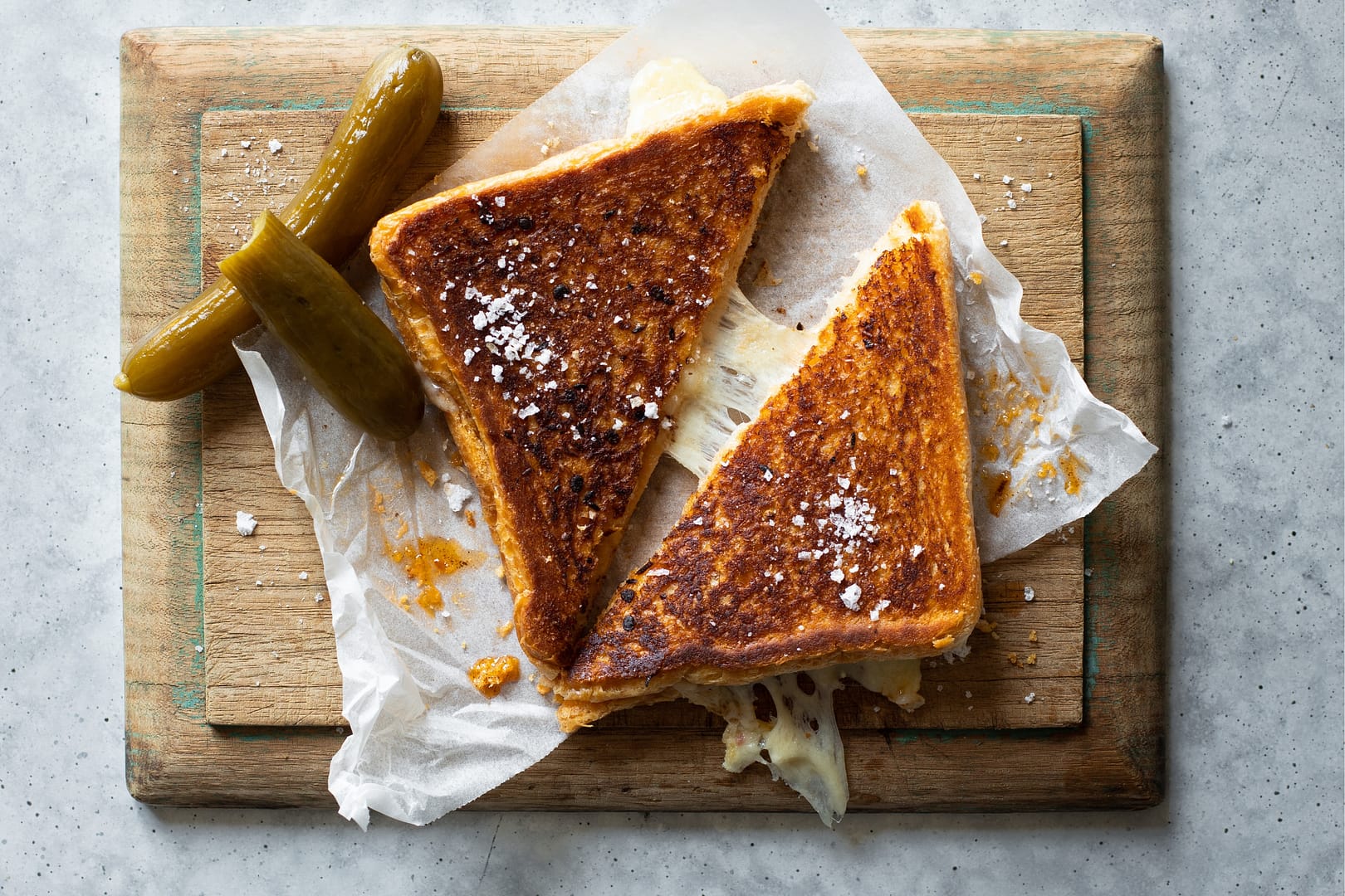 Comte Cheese Toastie Melted With Cheese Pull La Courounne Fort Aged