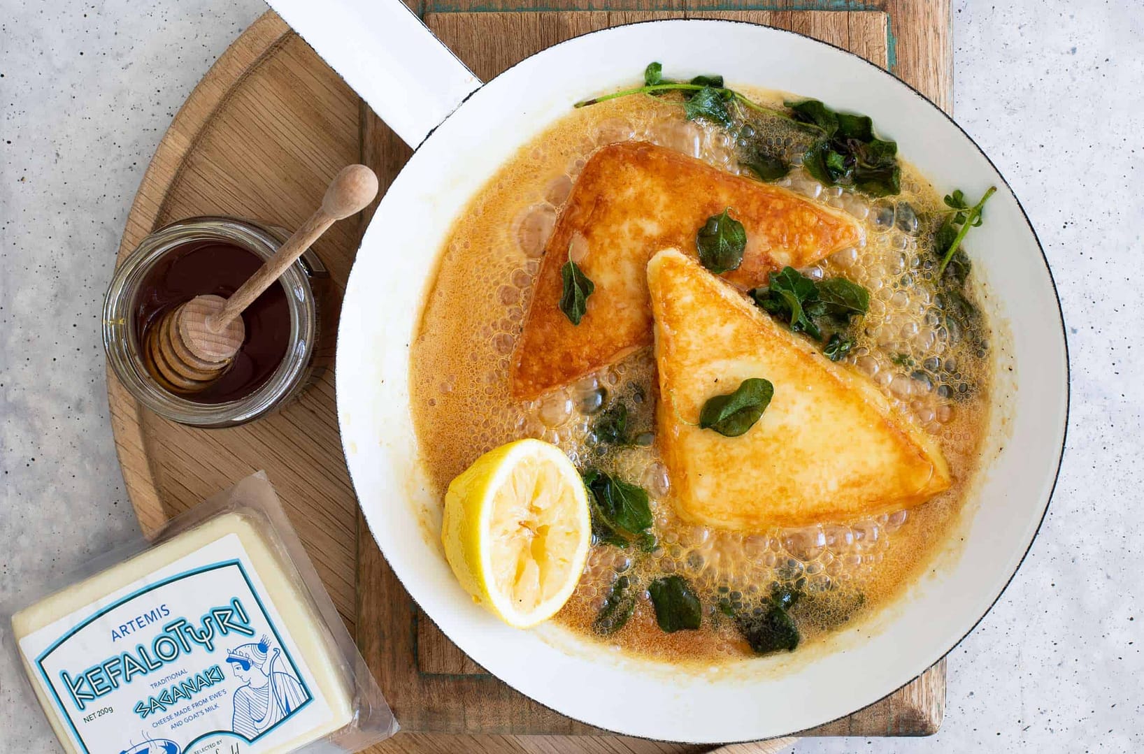 Aphrodite Kefalotyri with Honey & Oregano Recipe