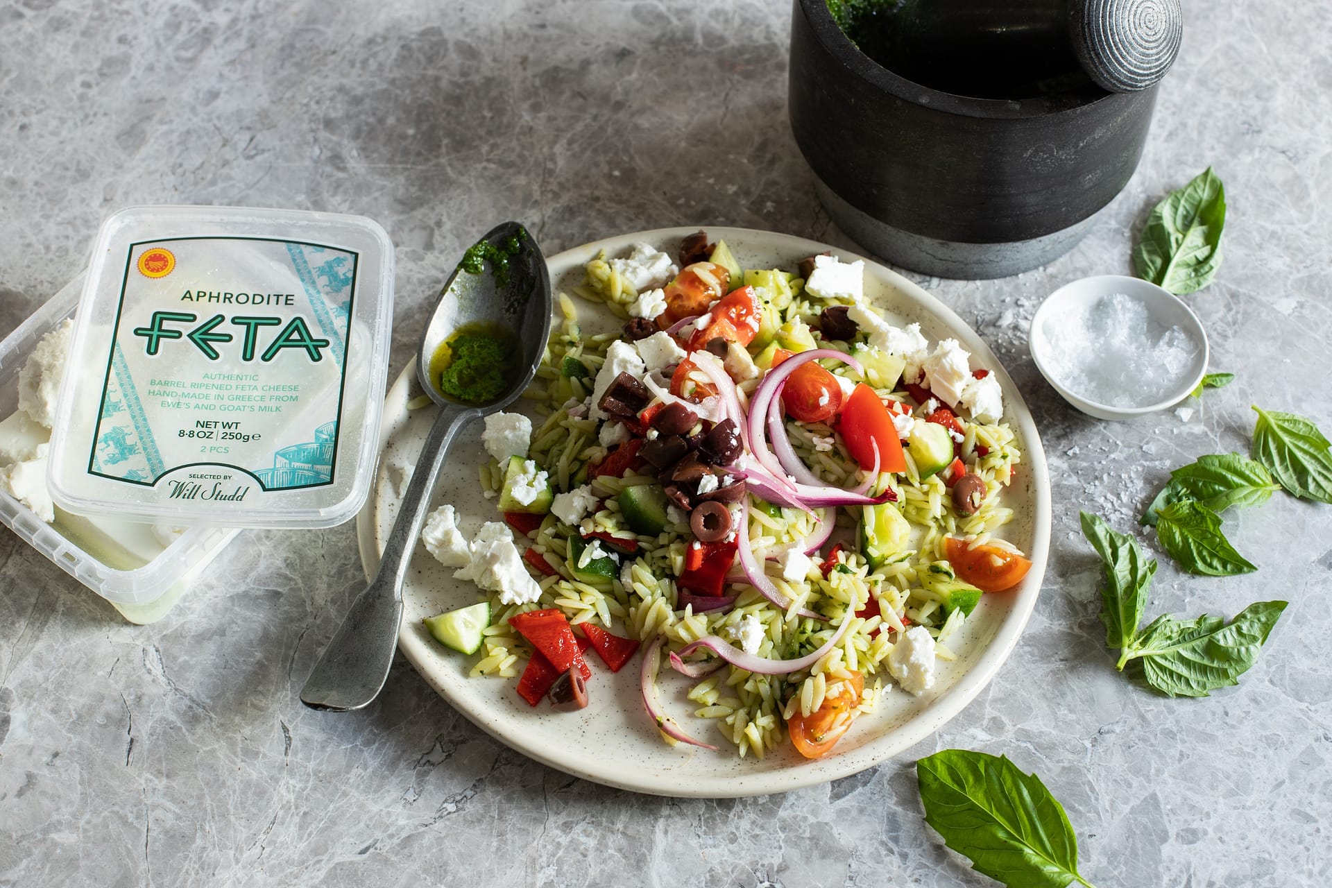  Feta Salad With Risoni Aphrodite Packaging Recipe Grey Tile